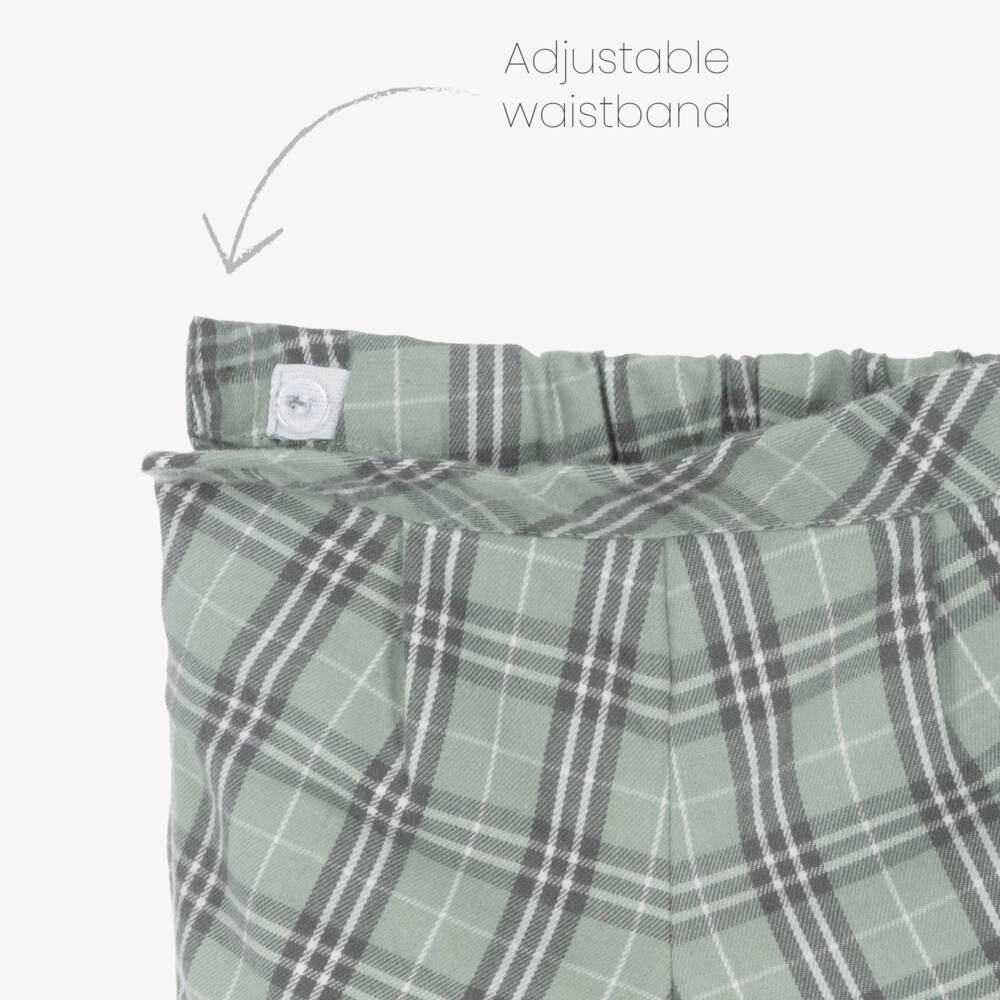 Tutto Piccolo-Boys Green Cotton Shorts Set with Grey Knitted Tights | Childrensalon