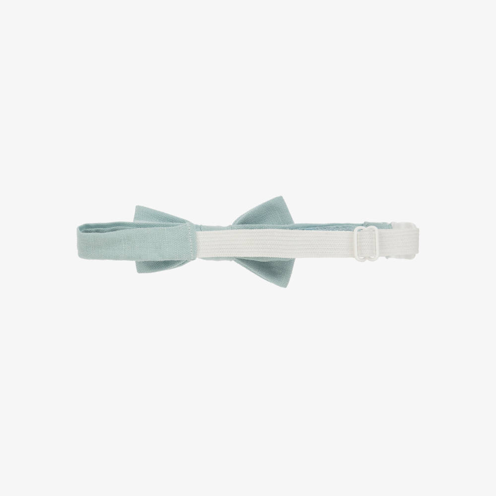 Tutto Piccolo-Boys Green Linen & Cotton Bow Tie | Childrensalon