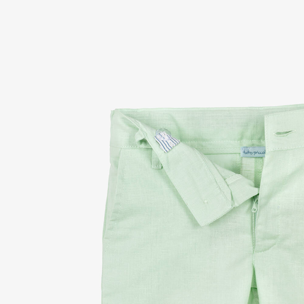 Tutto Piccolo-Boys Green Striped Shirt & Shorts Set | Childrensalon