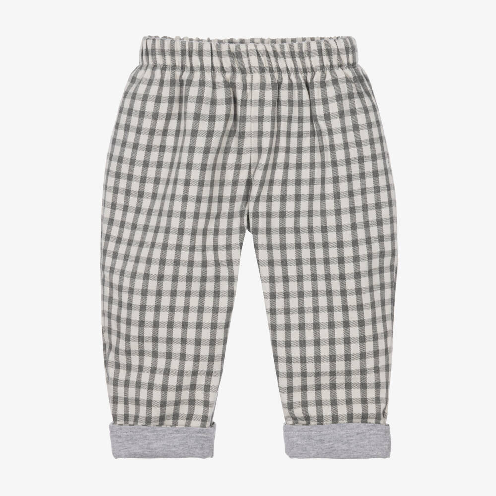 Tutto Piccolo-Boys Ivory & Grey Check Trouser Set | Childrensalon