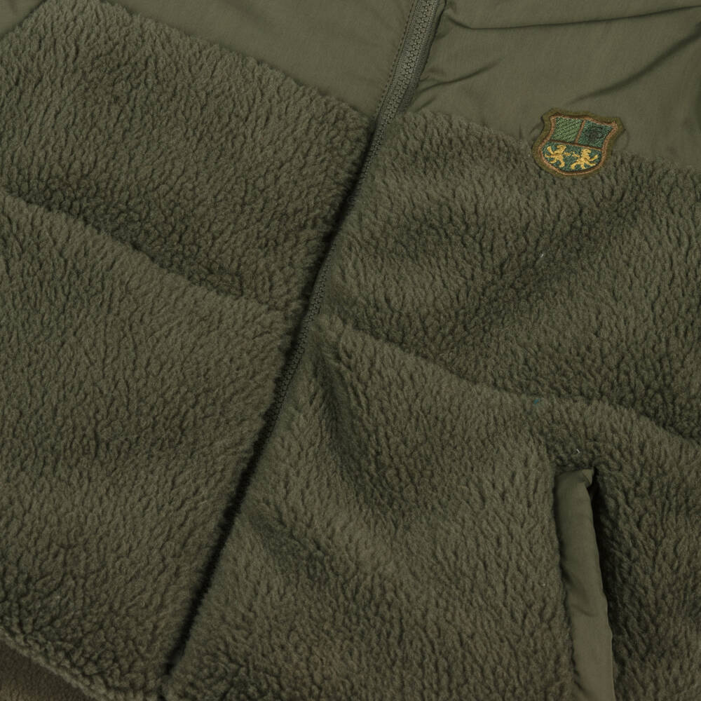 Tutto Piccolo-جاكيت منفوخ بهودي لون أخضر كاكي للأولاد | Childrensalon