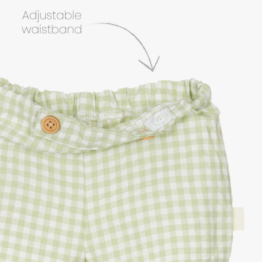 Tutto Piccolo-Boys Lime Green Gingham Seersucker Shorts Set | Childrensalon