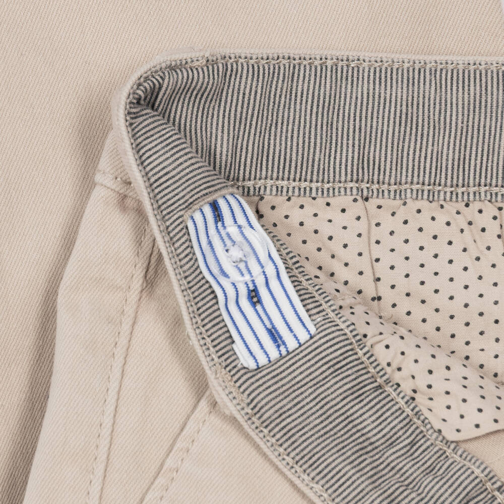 Tutto Piccolo-Boys Navy Blue & Beige Striped Sweater & Trouser Set | Childrensalon