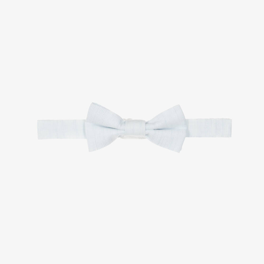 Tutto Piccolo-Boys Pale Blue Cotton & Linen Bow Tie | Childrensalon