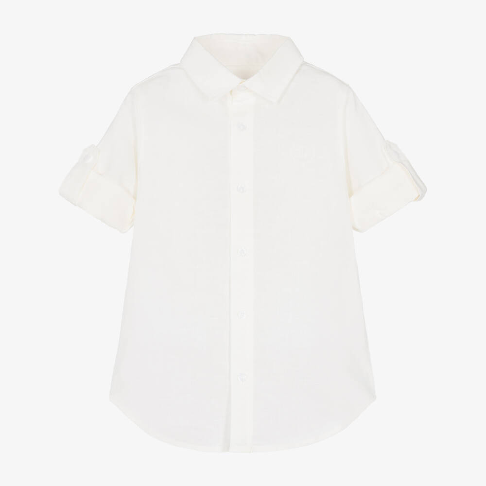 Tutto Piccolo-Boys Pale Blue Linen & Cotton Shorts Suit | Childrensalon