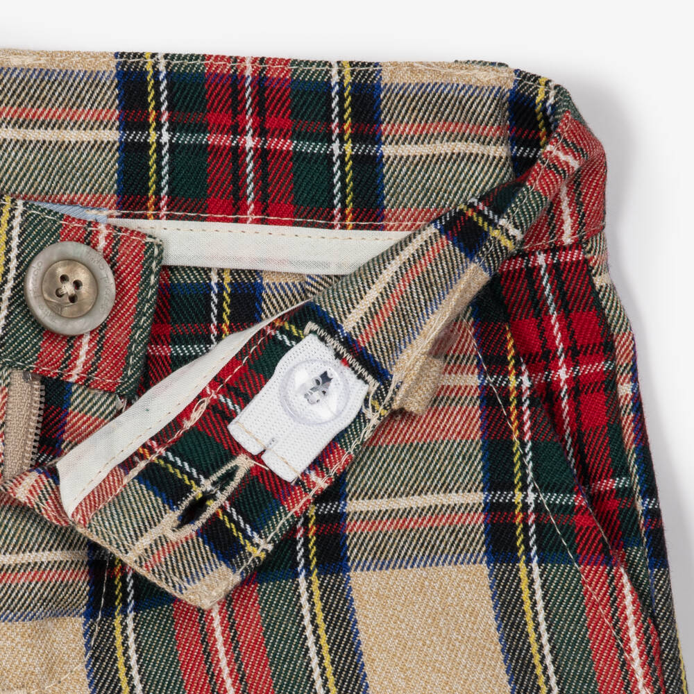Tutto Piccolo-Boys Red Knit Sweater & Tartan Shorts Set | Childrensalon