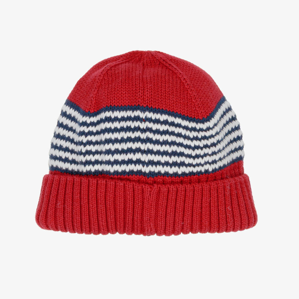 Tutto Piccolo-طقم قبعة وسكارف محبوك لون أحمر للأولاد | Childrensalon