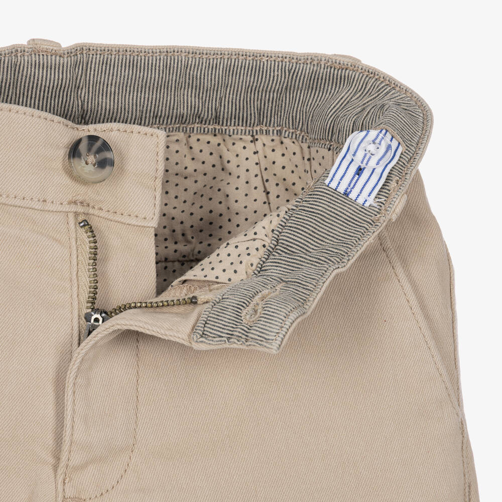 Tutto Piccolo-Boys Red Sweater & Beige Twill Trouser Set | Childrensalon