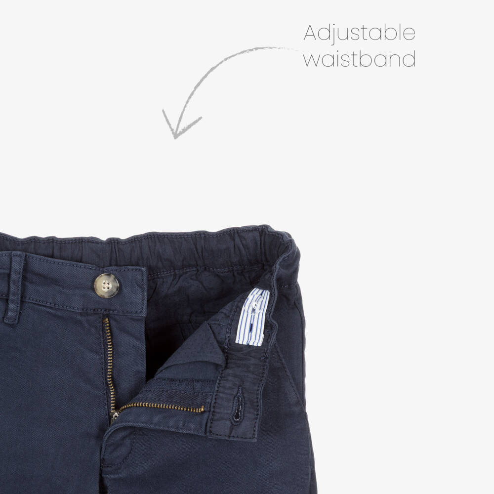 Tutto Piccolo-Boys Red Sweater & Navy Blue Twill Trouser Set | Childrensalon