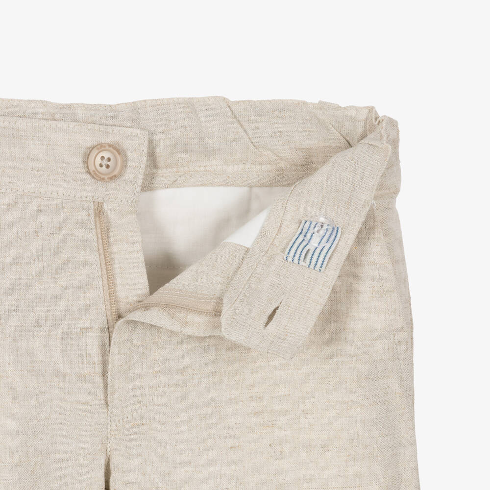 Tutto Piccolo-Boys Yellow & Beige Stripe Shorts Set | Childrensalon