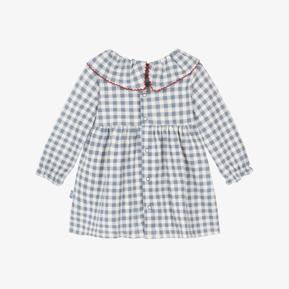 Tutto Piccolo-Girls Blue Gingham Dress Set with Tights | Childrensalon