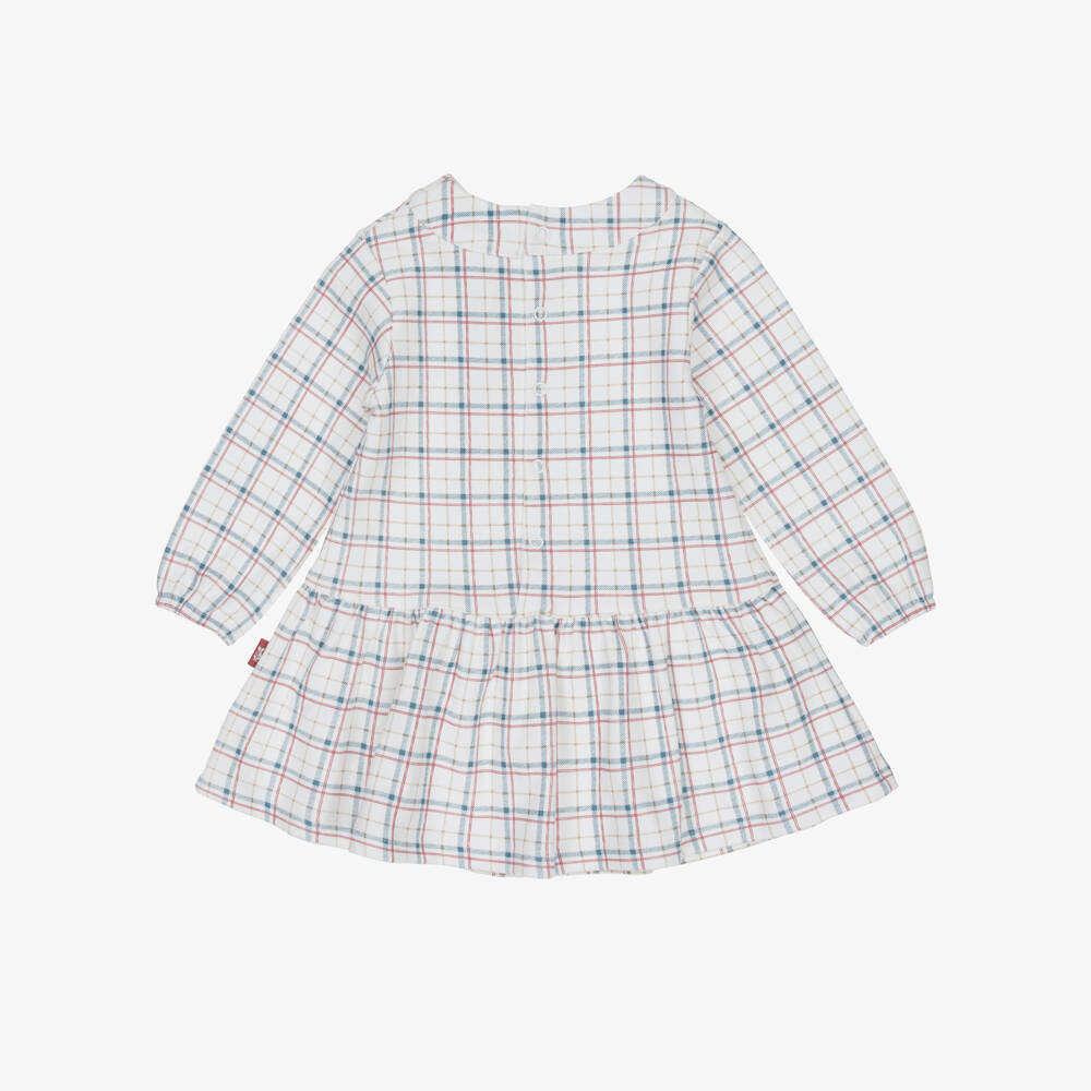 Tutto Piccolo-Girls Ivory Checked Dress & Red Tights Set | Childrensalon