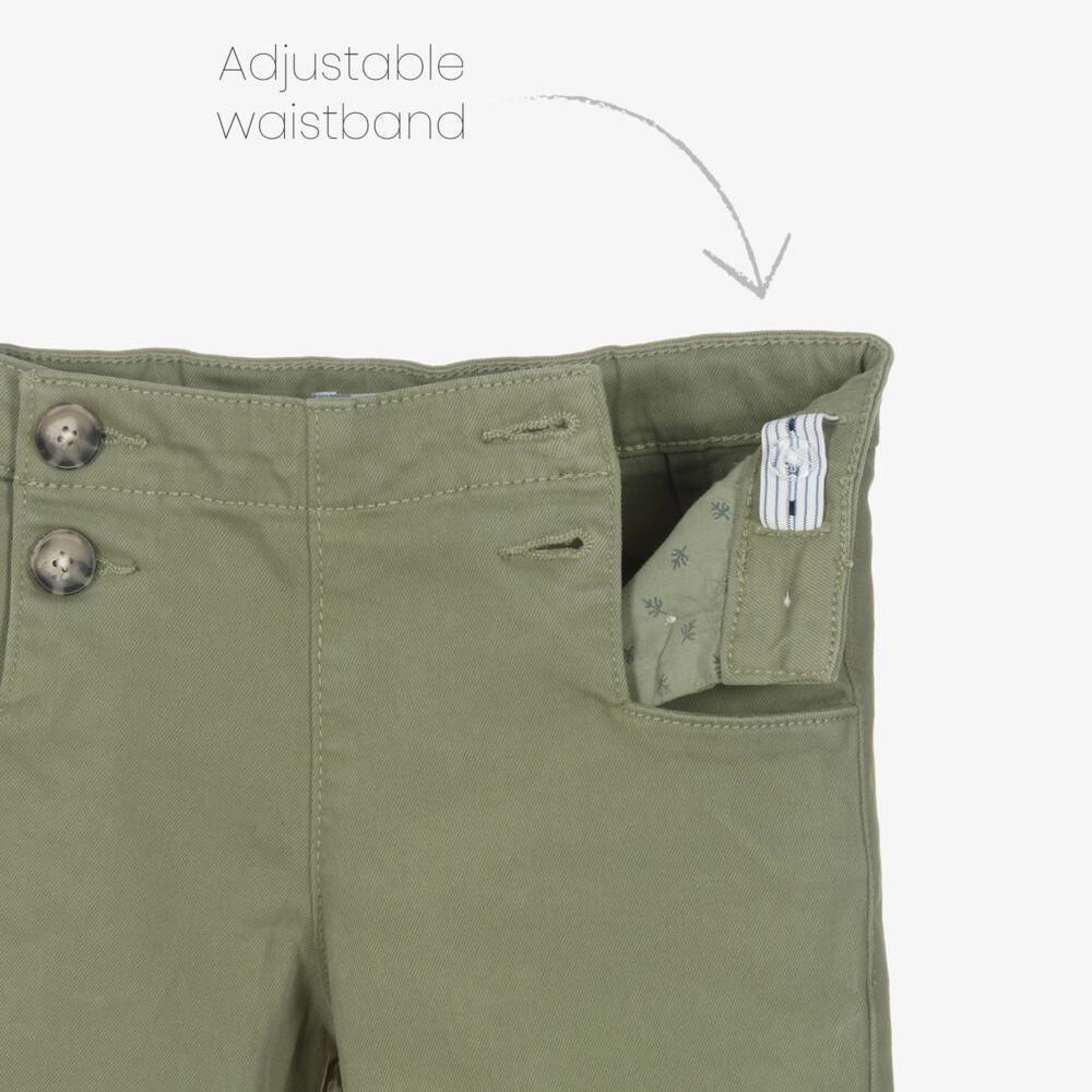 Tutto Piccolo-طقم بنطلون وبلوزة قطن لون عاجي وأخضر للبنات | Childrensalon