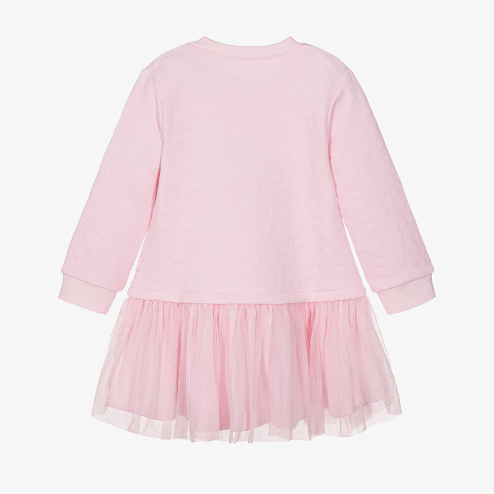 Tutto Piccolo-Girls Pink Flower Jersey & Tulle Dress Set | Childrensalon