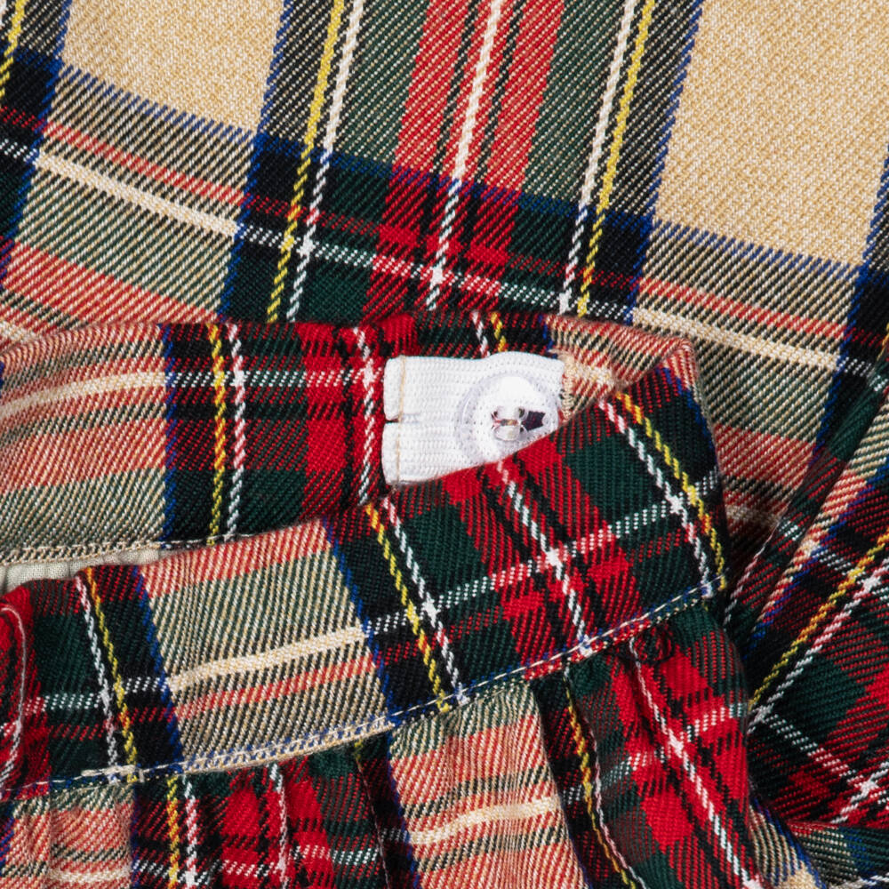 Tutto Piccolo-Girls Red Tartan Check Skirt Set | Childrensalon