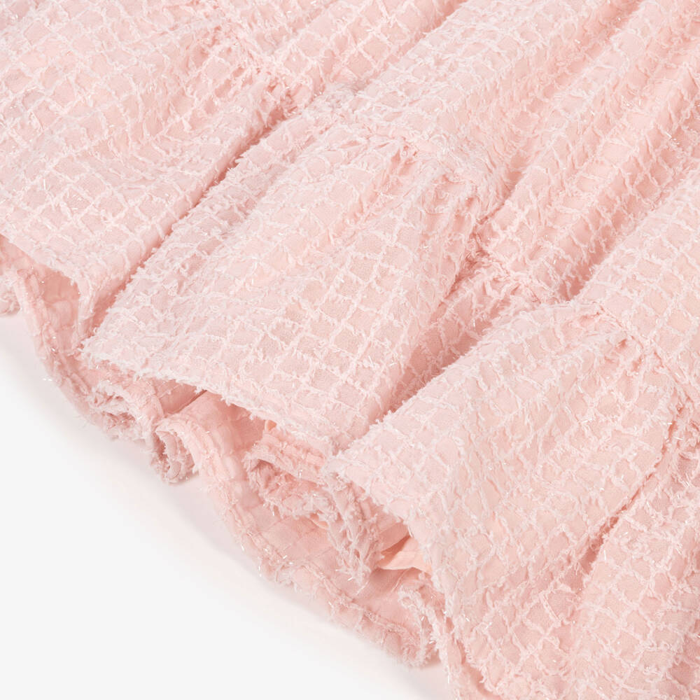 Tutto Piccolo-Girls Shimmery Pink Dress & Tights Set | Childrensalon
