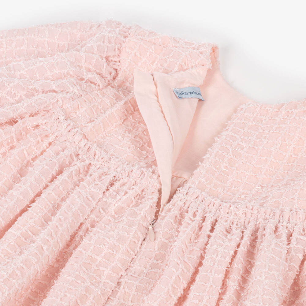 Tutto Piccolo-Girls Shimmery Pink Dress & Tights Set | Childrensalon