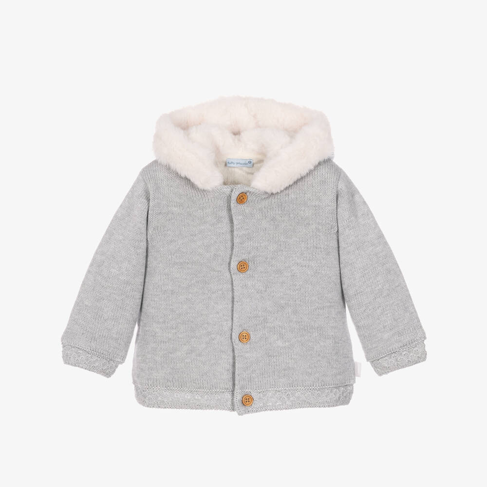 Tutto Piccolo-Grey Knitted Pram Coat for Baby | Childrensalon