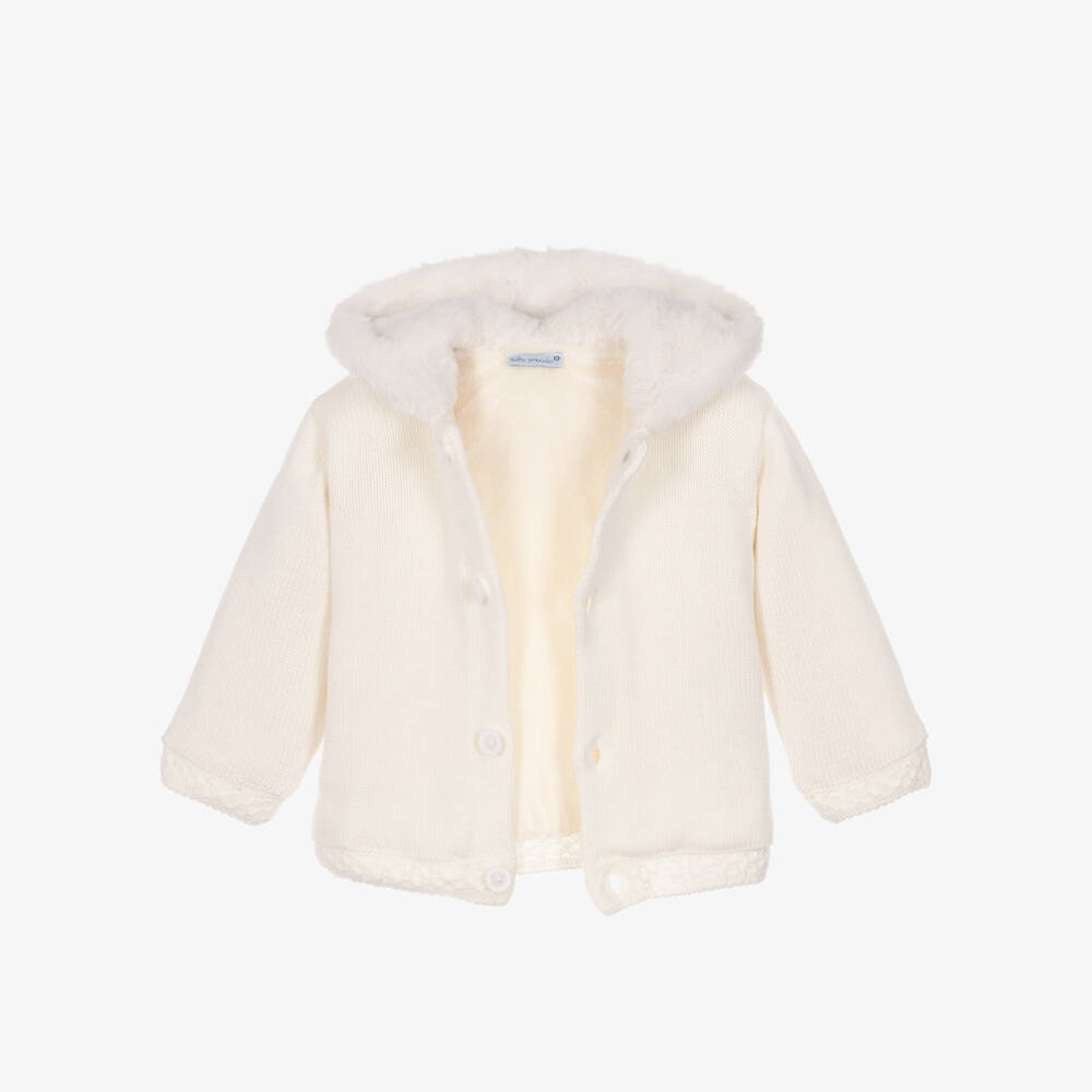 Tutto Piccolo-Off-White Knitted Pram Coat for Baby | Childrensalon