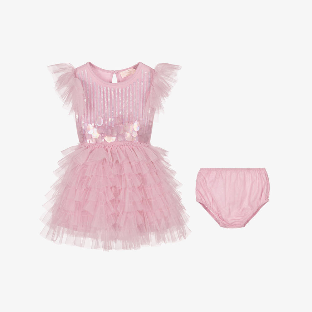 Tutu du Monde-Baby Girls Candy Pink Tulle Dress with Sequins | Childrensalon