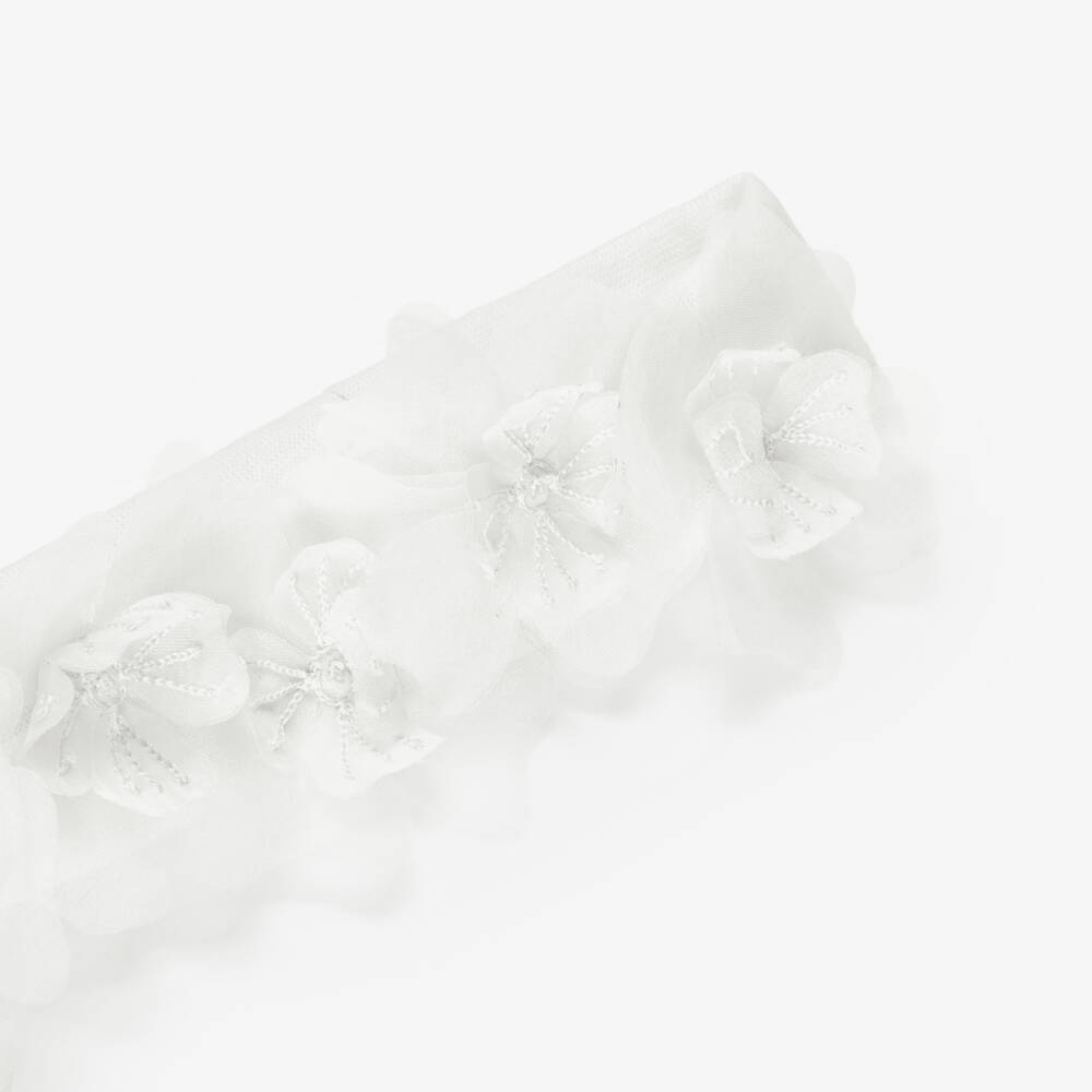Tutu du Monde-Baby Girls Ivory Embroidered Organza Flower Headband | Childrensalon