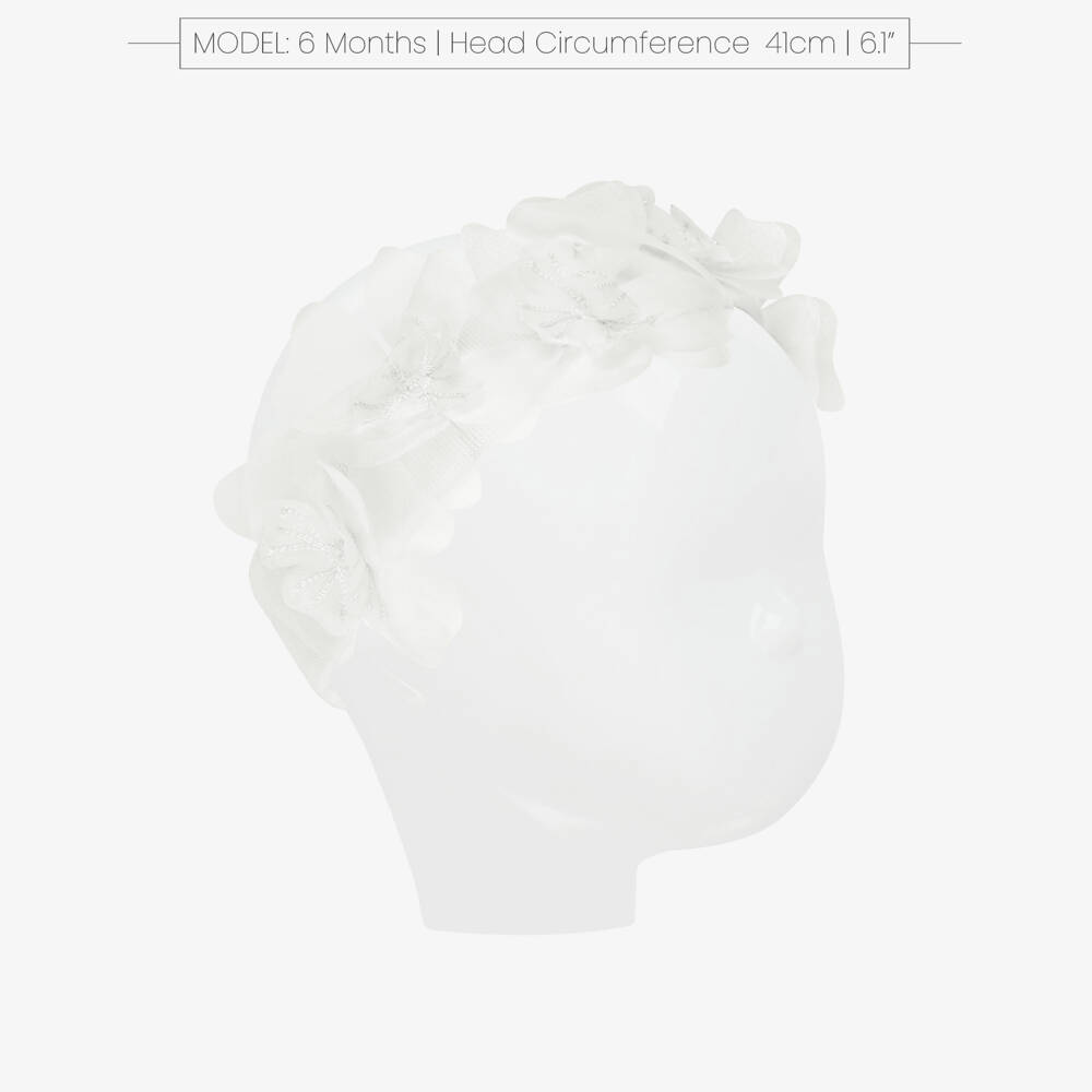Tutu du Monde-Baby Girls Ivory Embroidered Organza Flower Headband | Childrensalon
