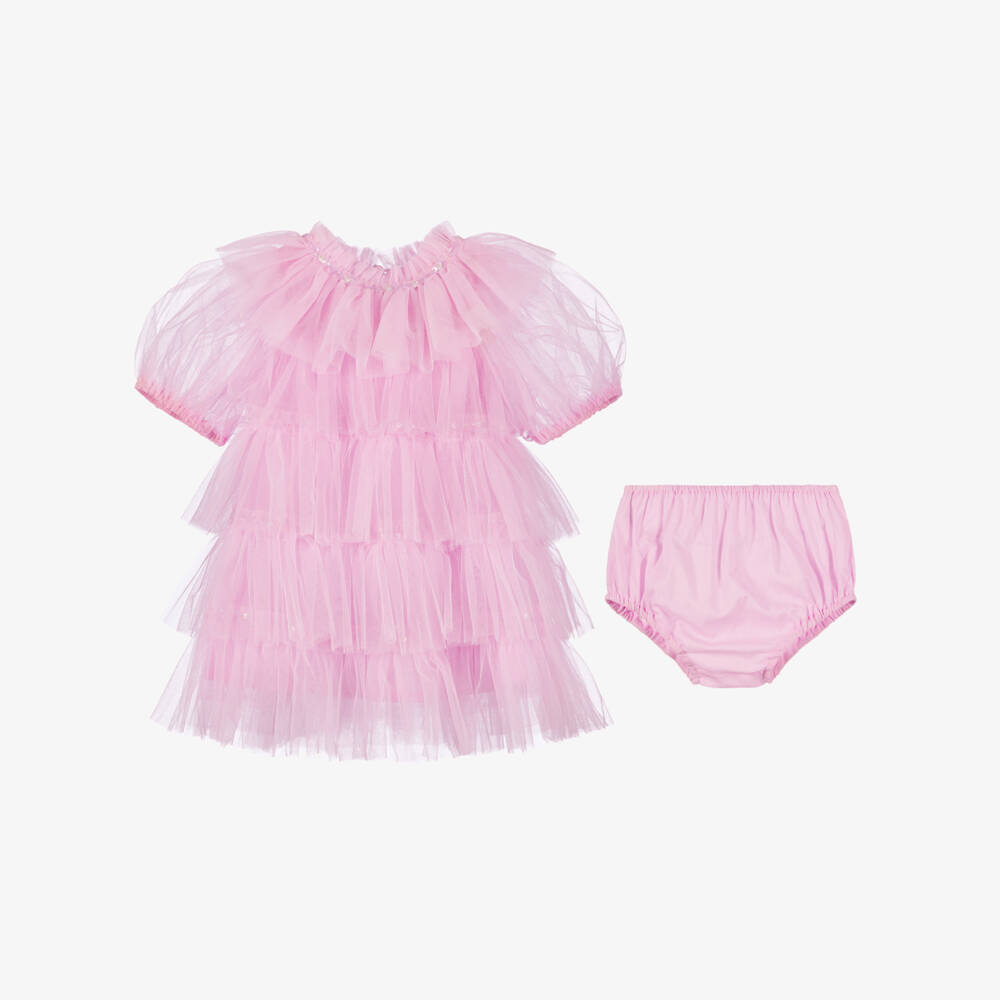 Tutu du Monde-Baby Girls Lilac Pink Tulle Dress with Sequins | Childrensalon