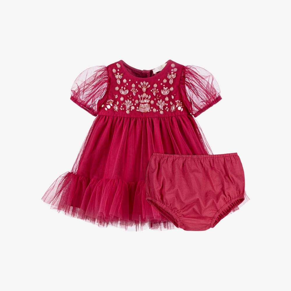 Tutu du Monde-Baby Girls Merry More Crimson Tulle Dress | Childrensalon