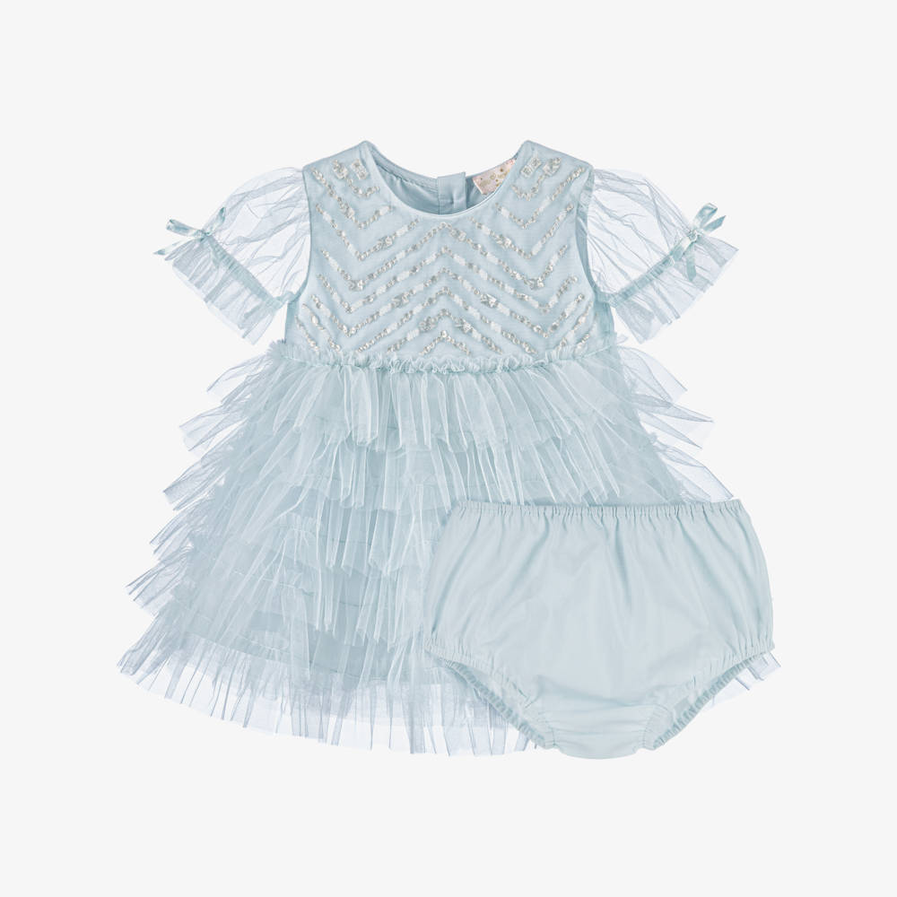 Tutu du Monde - Baby Girls Pale Blue Tulle Dress with Sparkles ...