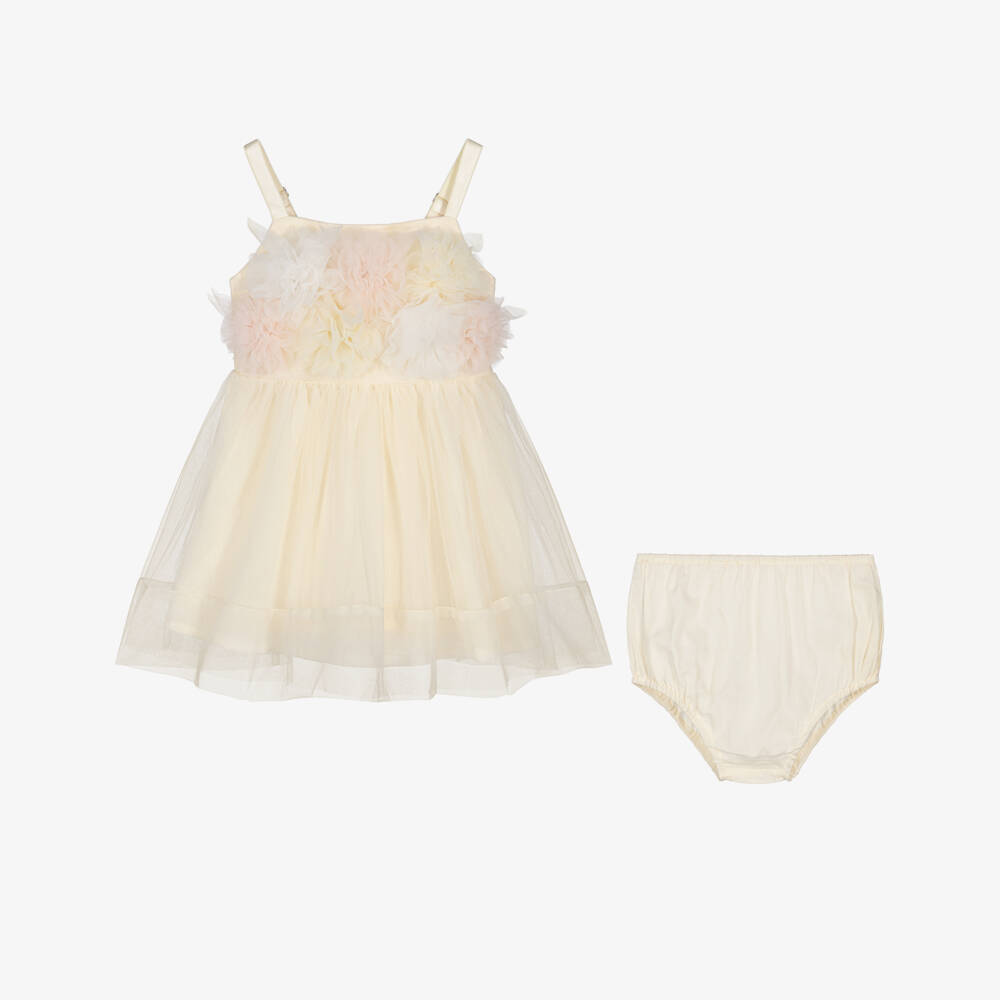 Tutu du Monde-Baby Girls Pale Yellow Tulle Dress | Childrensalon