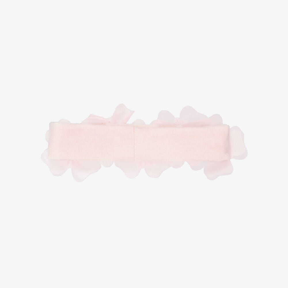 Tutu du Monde-Baby Girls Pink Embroidered Organza Flower Headband | Childrensalon