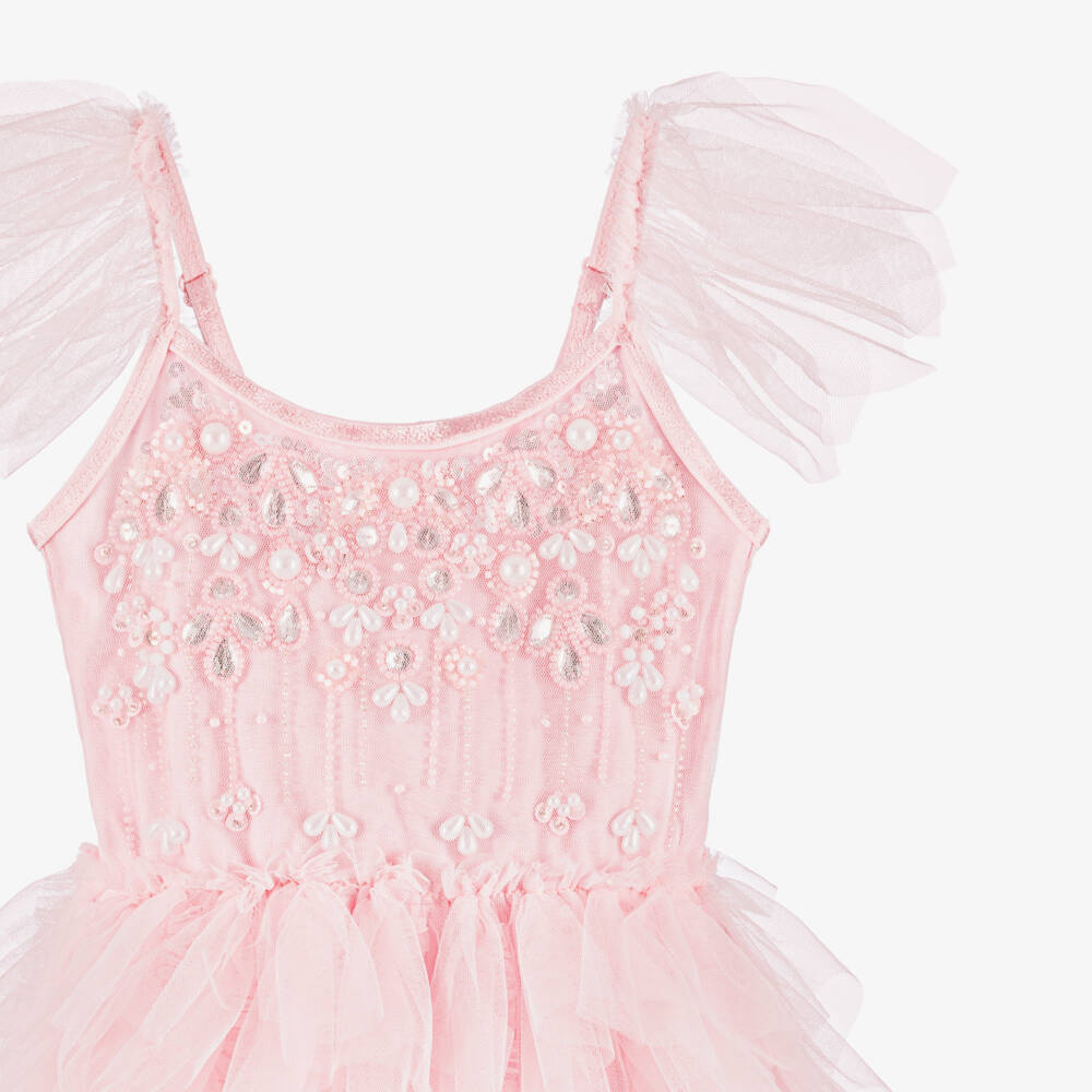Tutu du Monde-Baby Girls Pink Jewelled Ruffle Tulle Dress | Childrensalon