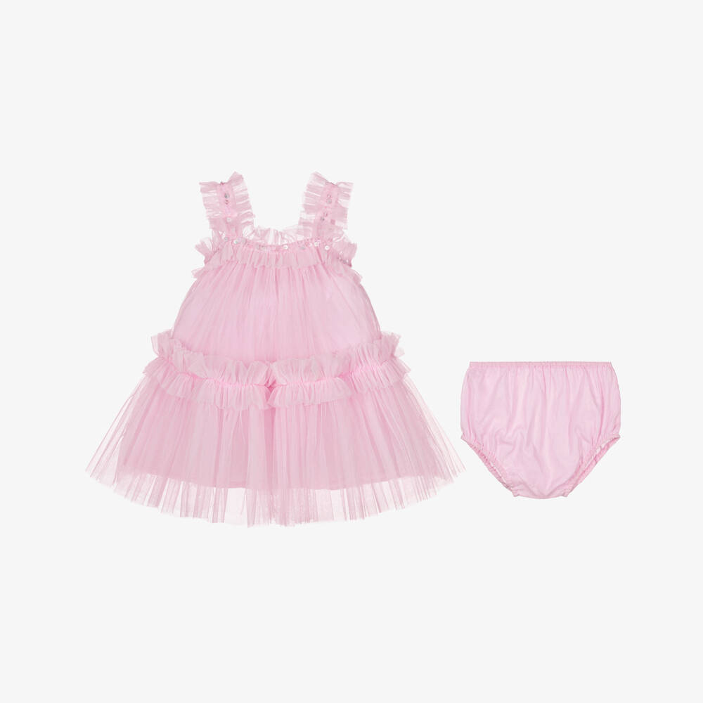 Tutu du Monde-Baby Girls Pink Sleeveless Tulle Dress | Childrensalon
