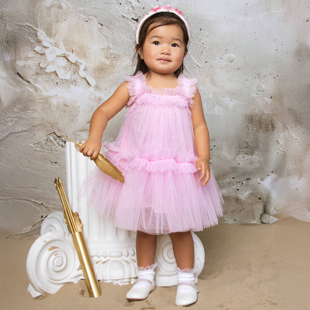Tutu du Monde-Baby Girls Pink Sleeveless Tulle Dress | Childrensalon