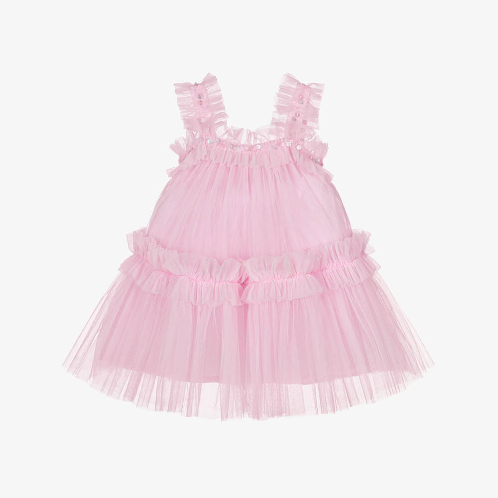 Tutu du Monde-Baby Girls Pink Sleeveless Tulle Dress | Childrensalon