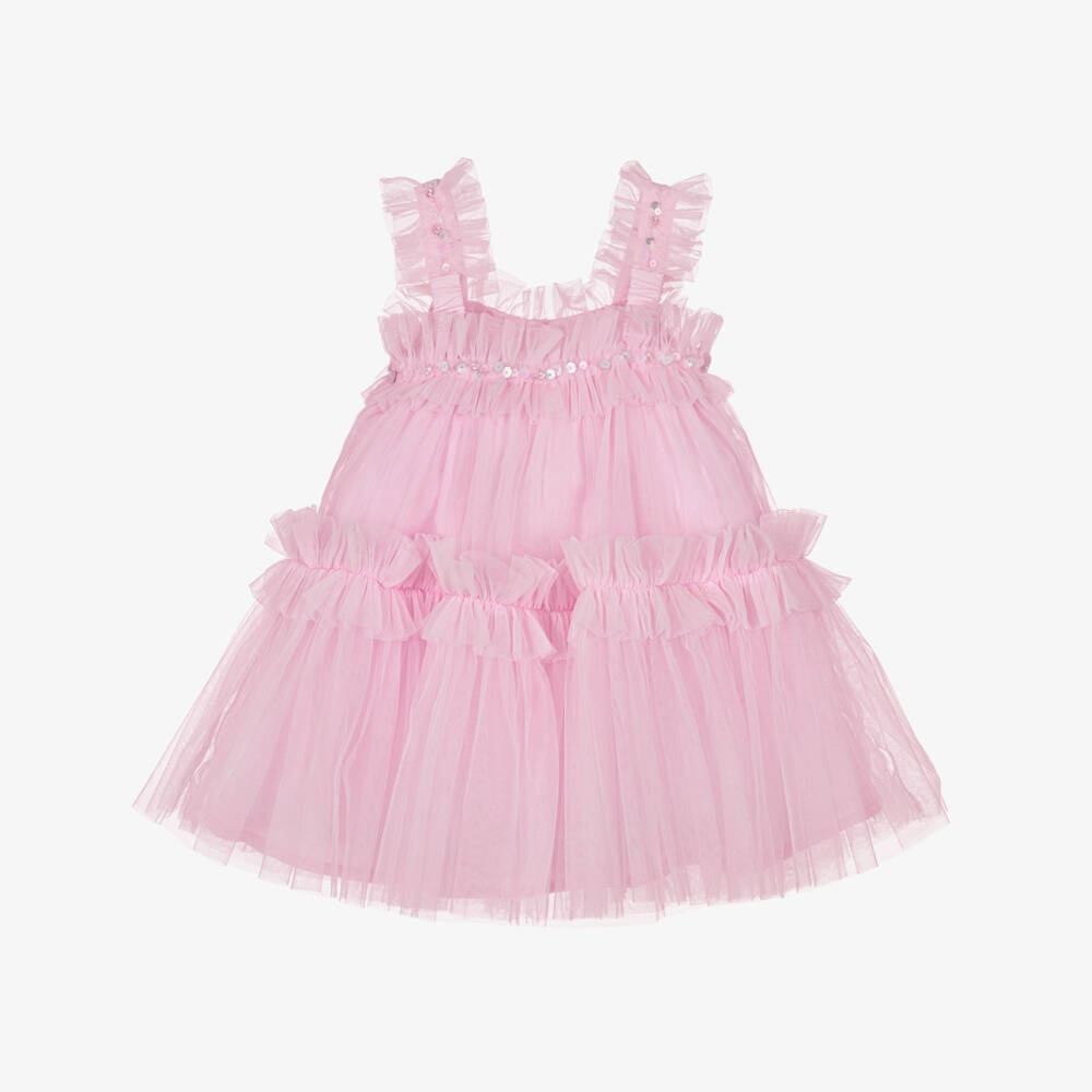 Tutu du Monde-Baby Girls Pink Sleeveless Tulle Dress | Childrensalon