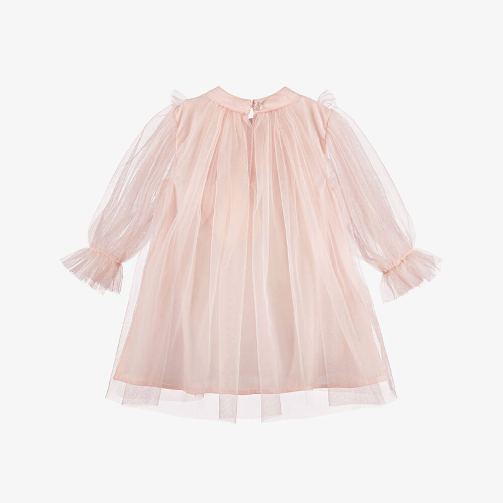 Tutu du Monde-Baby Girls Pink Tulle Dress with Beads & Sequins | Childrensalon