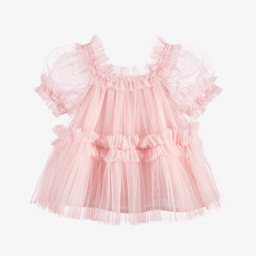 Tutu du Monde-Baby Girls Pink Tulle Dress with Sparkly Ruffles | Childrensalon