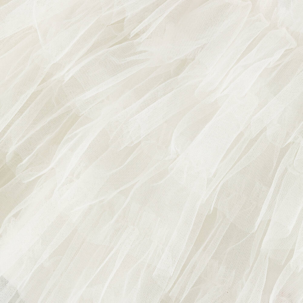 Tutu du Monde-Baby Girls White Tulle Dress with Sequin Flowers & Beads | Childrensalon