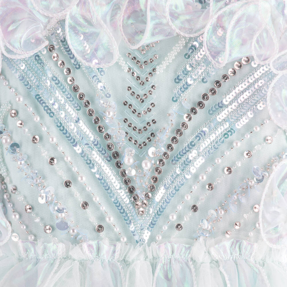 Tutu du Monde-Girls Aqua Blue Mermaid Shimmer Tulle Dress | Childrensalon