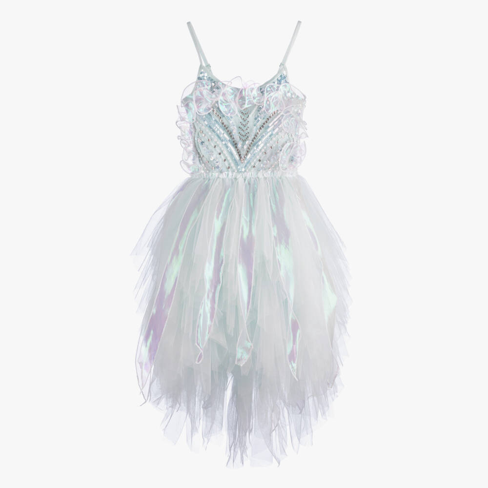 Tutu du Monde-Girls Aqua Blue Mermaid Shimmer Tulle Dress | Childrensalon