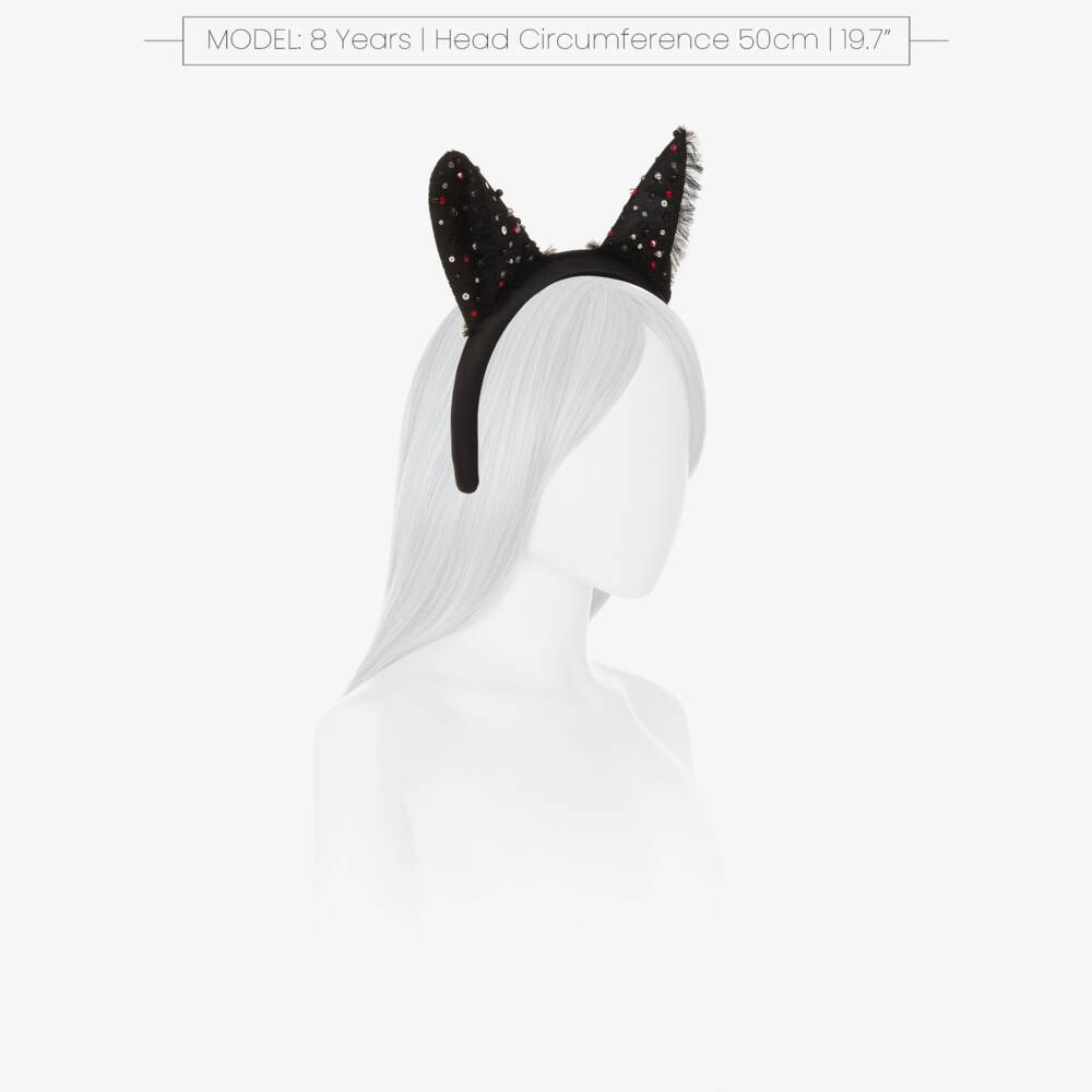 Tutu du Monde-Girls Black Embellished Ear Hairband | Childrensalon