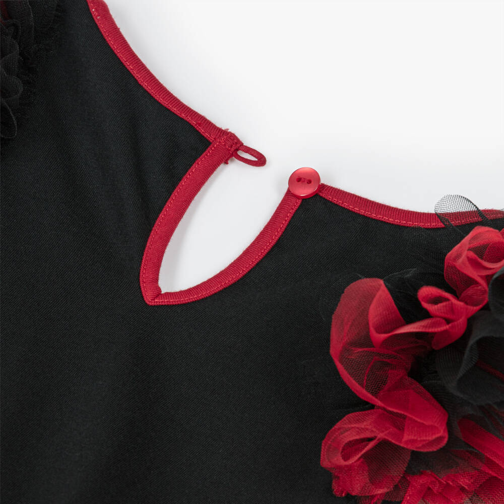 Tutu du Monde-Girls Black & Red Tulle Zombies Cheerleader Dress | Childrensalon