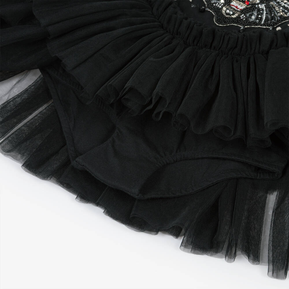 Tutu du Monde-Girls Black Tulle Tutu Dress with Sparkling Bat Motif | Childrensalon