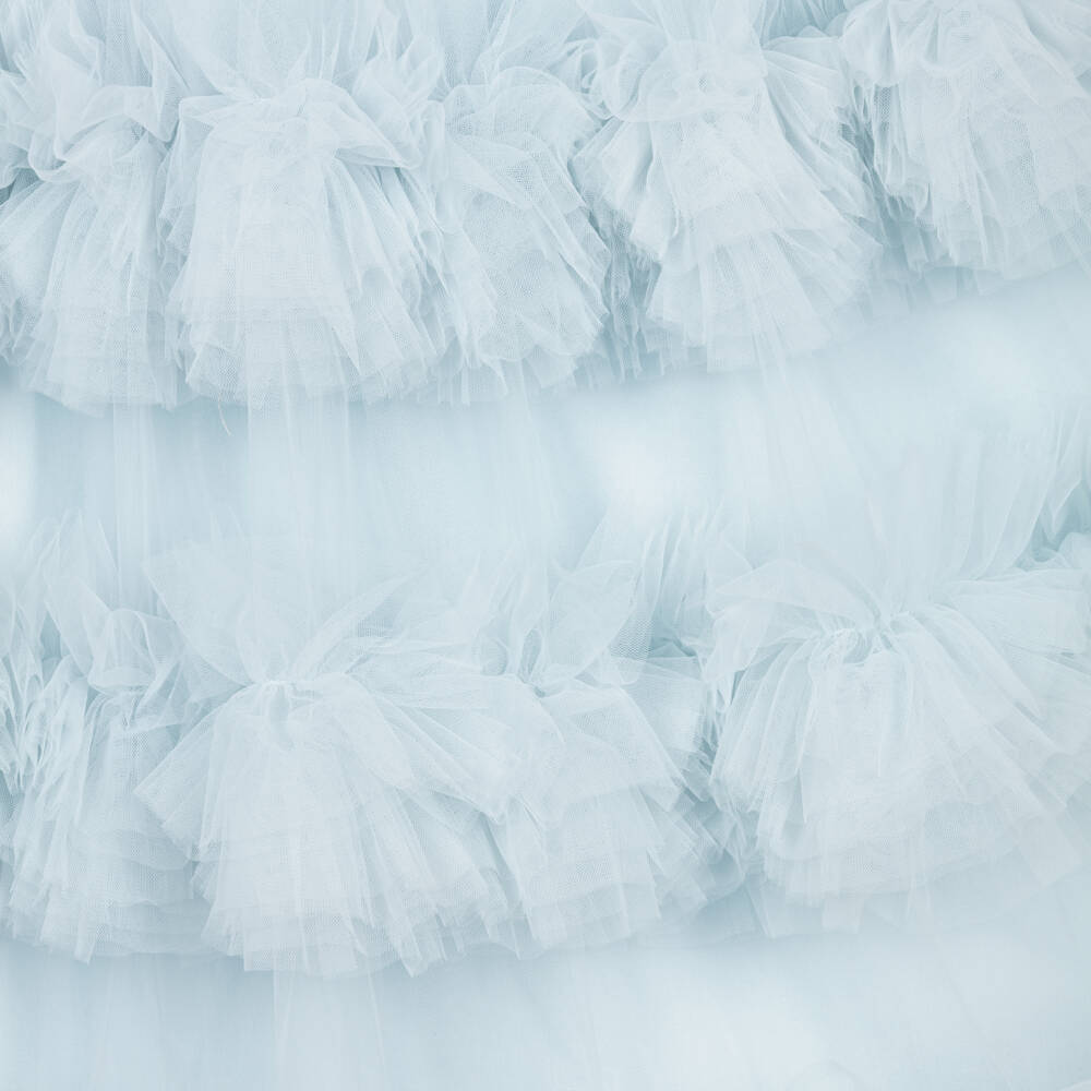 Tutu du Monde-Girls Blue Beaded Ruffle Tulle Dress | Childrensalon