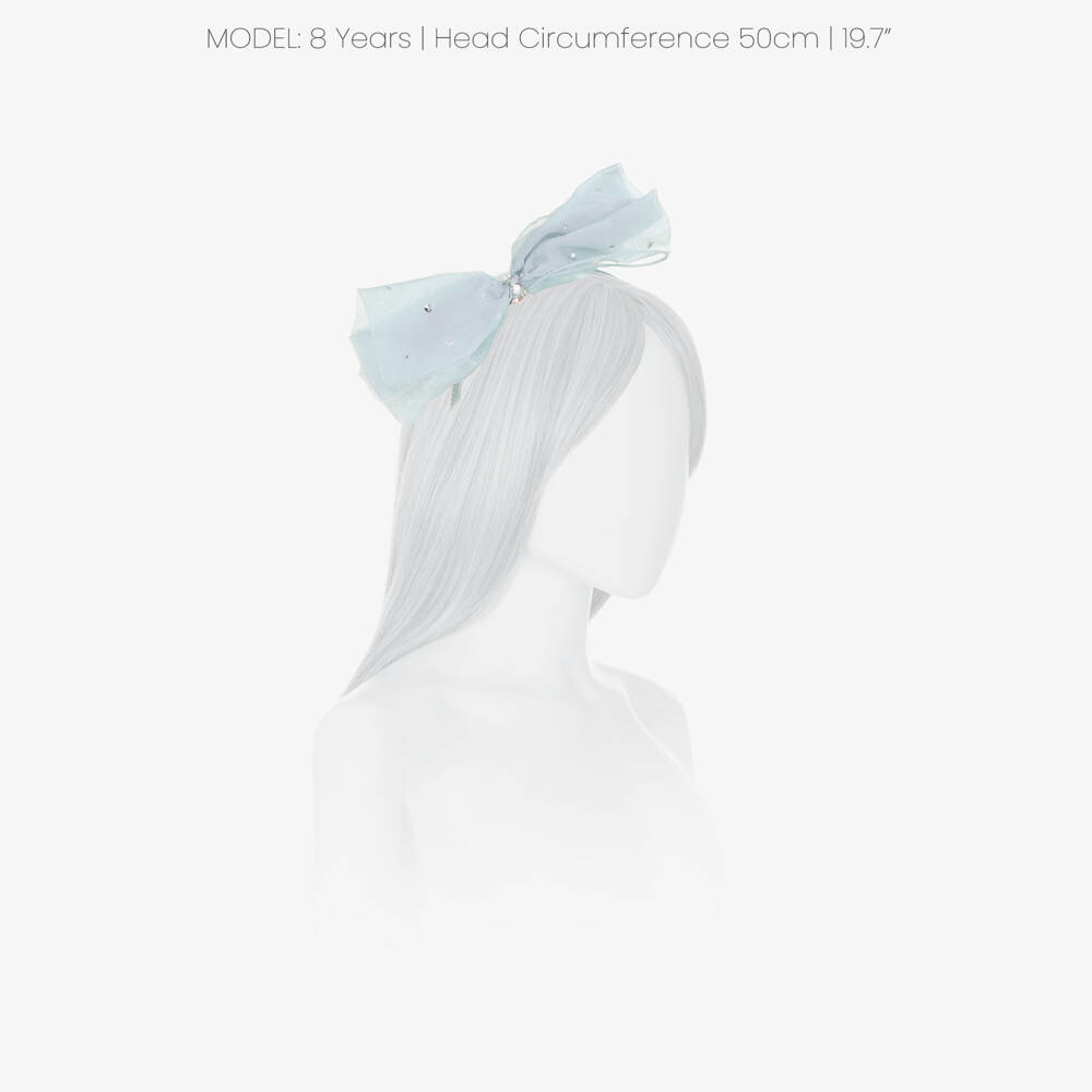 Tutu du Monde-Girls Blue Organza Bow Hairband with Sequins | Childrensalon