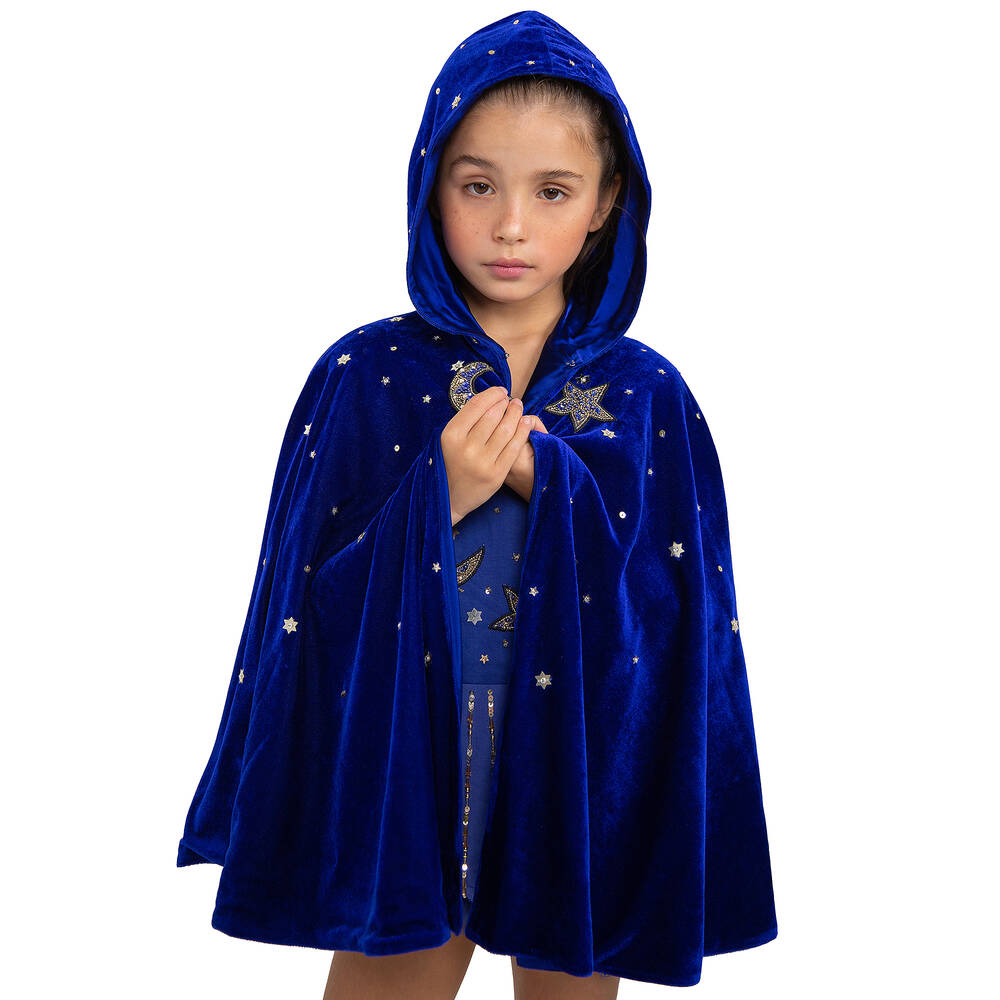 Tutu du Monde-Girls Blue Velvet Wizard Cape | Childrensalon