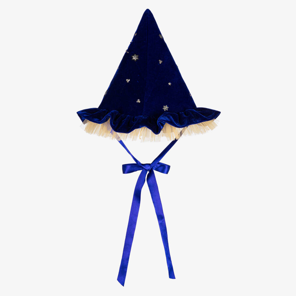 Tutu du Monde-Girls Blue Velvet Wizard Hat | Childrensalon