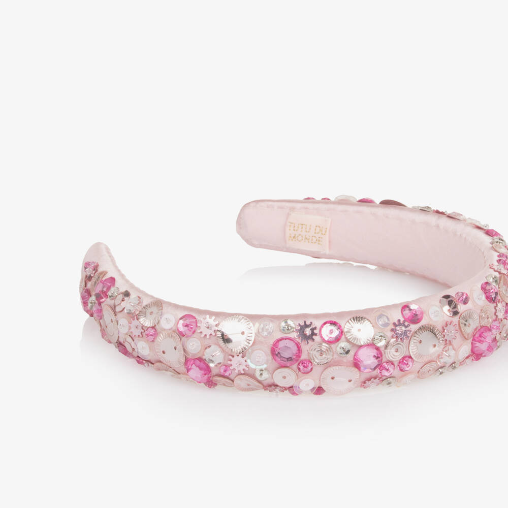 Tutu du Monde-Girls Candy Pink Sequin Embellished Hairband | Childrensalon