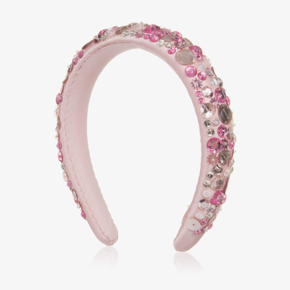 Tutu du Monde-Girls Candy Pink Sequin Embellished Hairband | Childrensalon